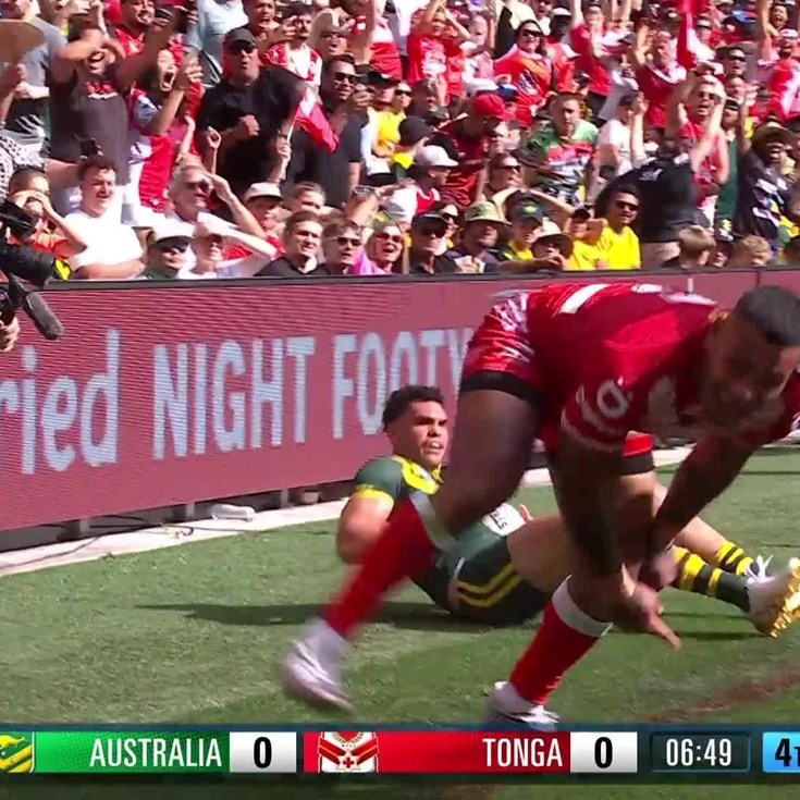 Sione Katoa crosses for Tonga