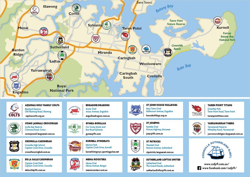 Map Of Nrl Teams Playnrl & Jrl | Sharks