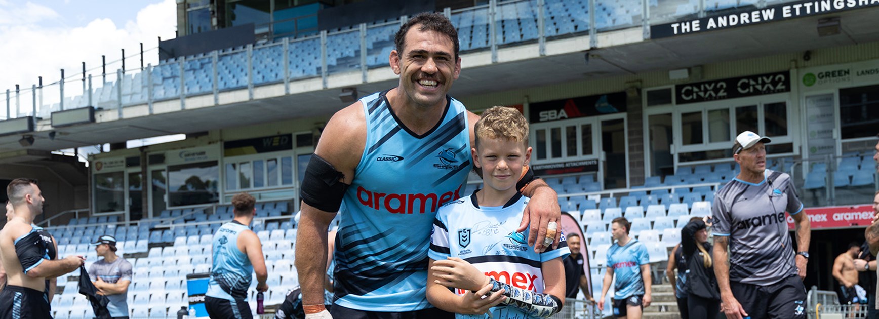 Little legend Jed receives special Sharks gift