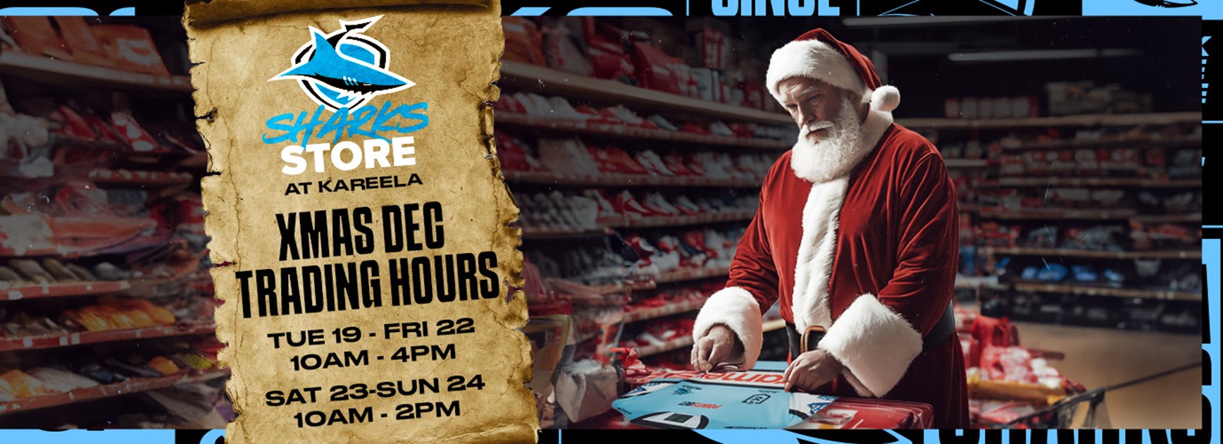 Sharks Store Christmas trading hours Sharks