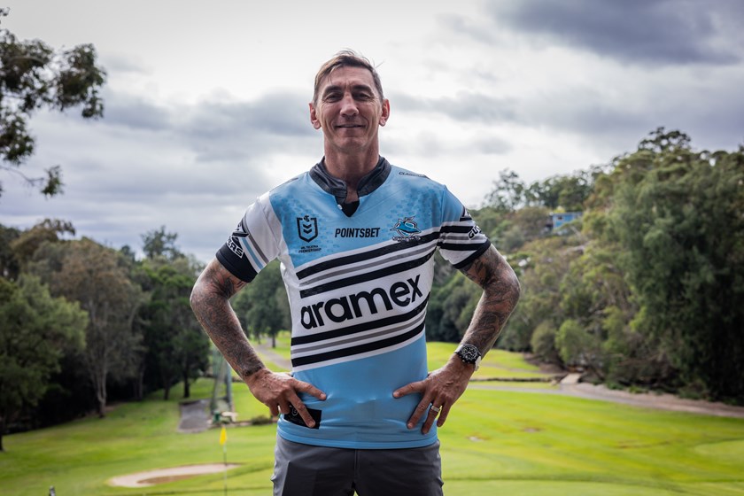 Mat Rogers dons the 2024 heritage jersey.