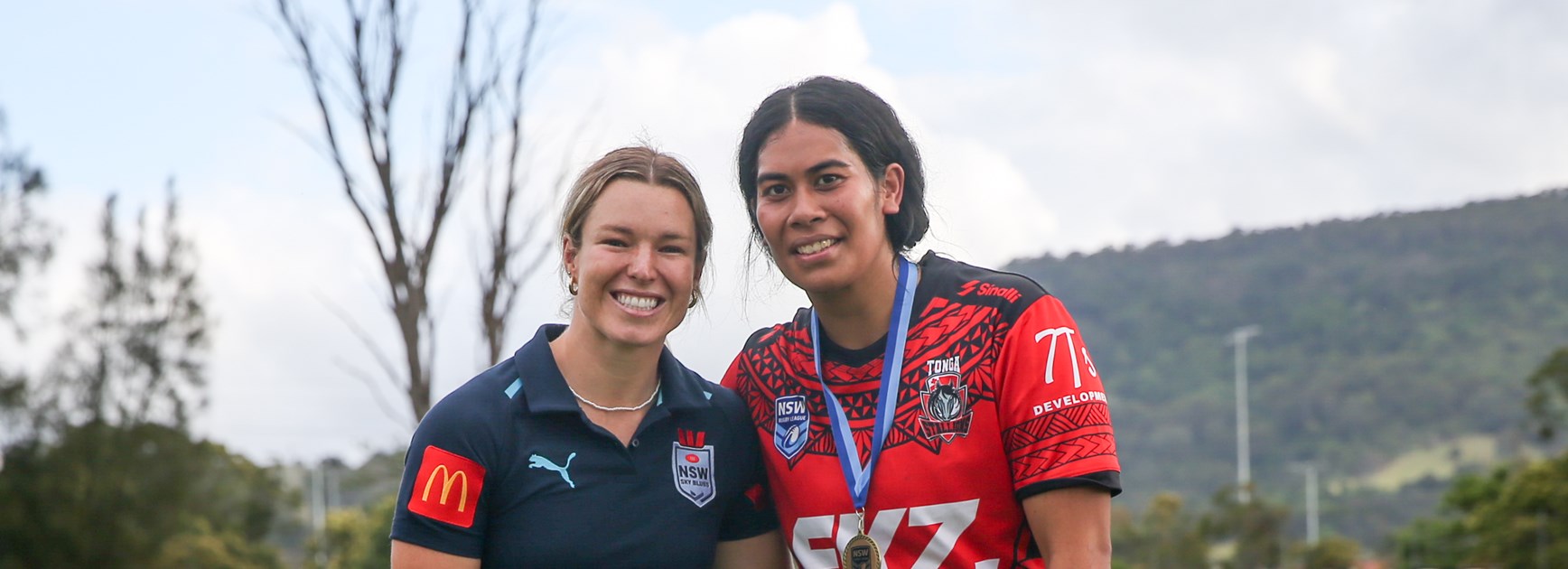 Emma with NSW Tonga’s Player of the Match, Norlynn Tu’ifua (Open Women)